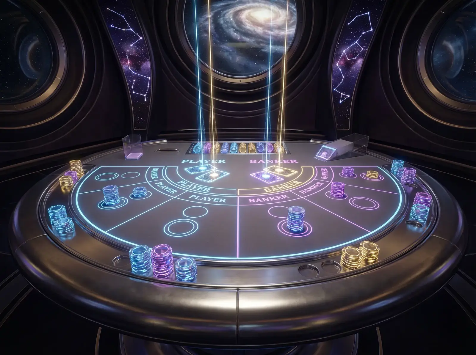 体育彩票真人百家乐全息投影牌桌俯视图